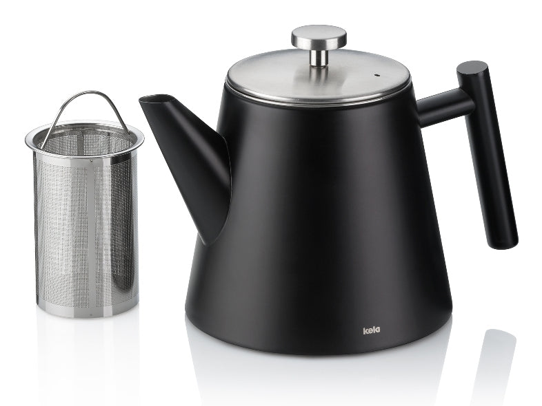 Kela Teekanne Modena – 1 l, Ø 14 cm × H 15,5 cm, Edelstahl, mit Edelstahlfilter