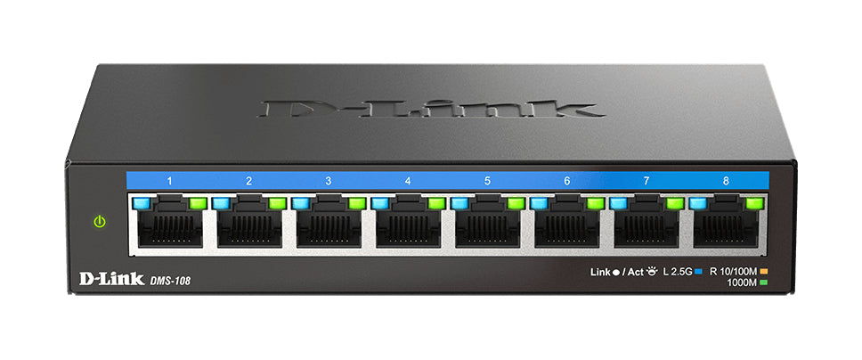D-Link DMS-108/E – Unmanaged L2 Switch – 8× 2,5G, Desktop