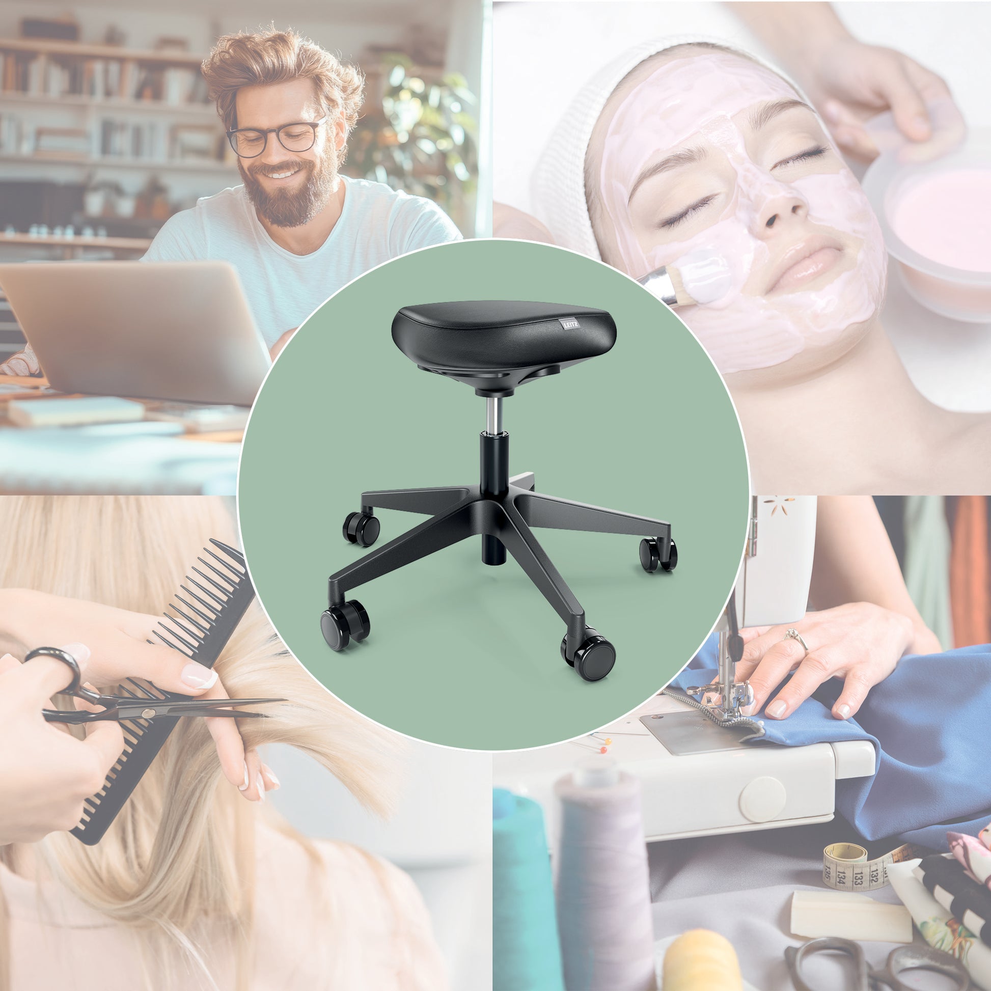 Leitz Hocker – 47 cm, 110 kg, schwarz