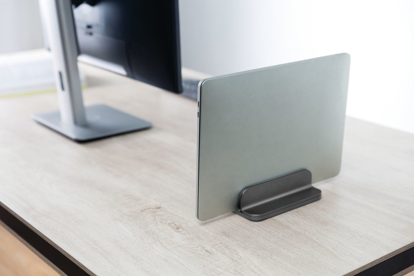 eSTUFF Tablet-Ständer – für Tablets, bis 5 kg, Breite 11–45 mm – Grau