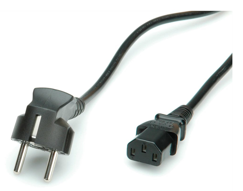 VALUE Netzkabel – Schuko (Typ E/F) – IEC C13, 0,6 m, 250 V/10 A, Schwarz