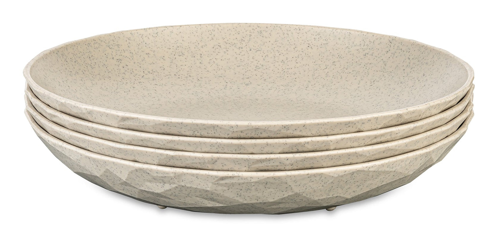 koziol Suppenteller Club – 4er Set, Ø 22 cm, Kunststoff (biozirkulär), Sand, spülmaschinenfest, BPA-frei