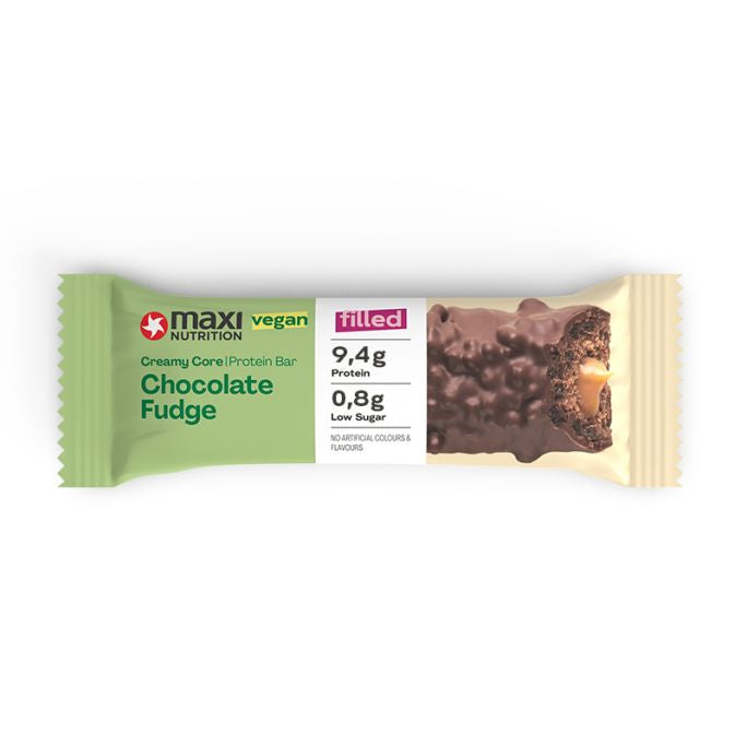 Maxi Nutrition Creamy Core Protein-Riegel – Schokolade, Vegan – 12 × 45 g