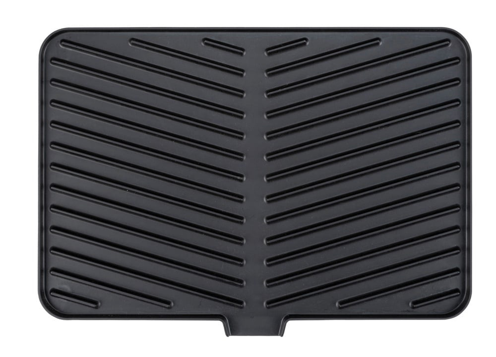 Wenko – Abtropfer 43 × 31 × 8 cm, Kunststoff, Schwarz, mit Tellerhalterung