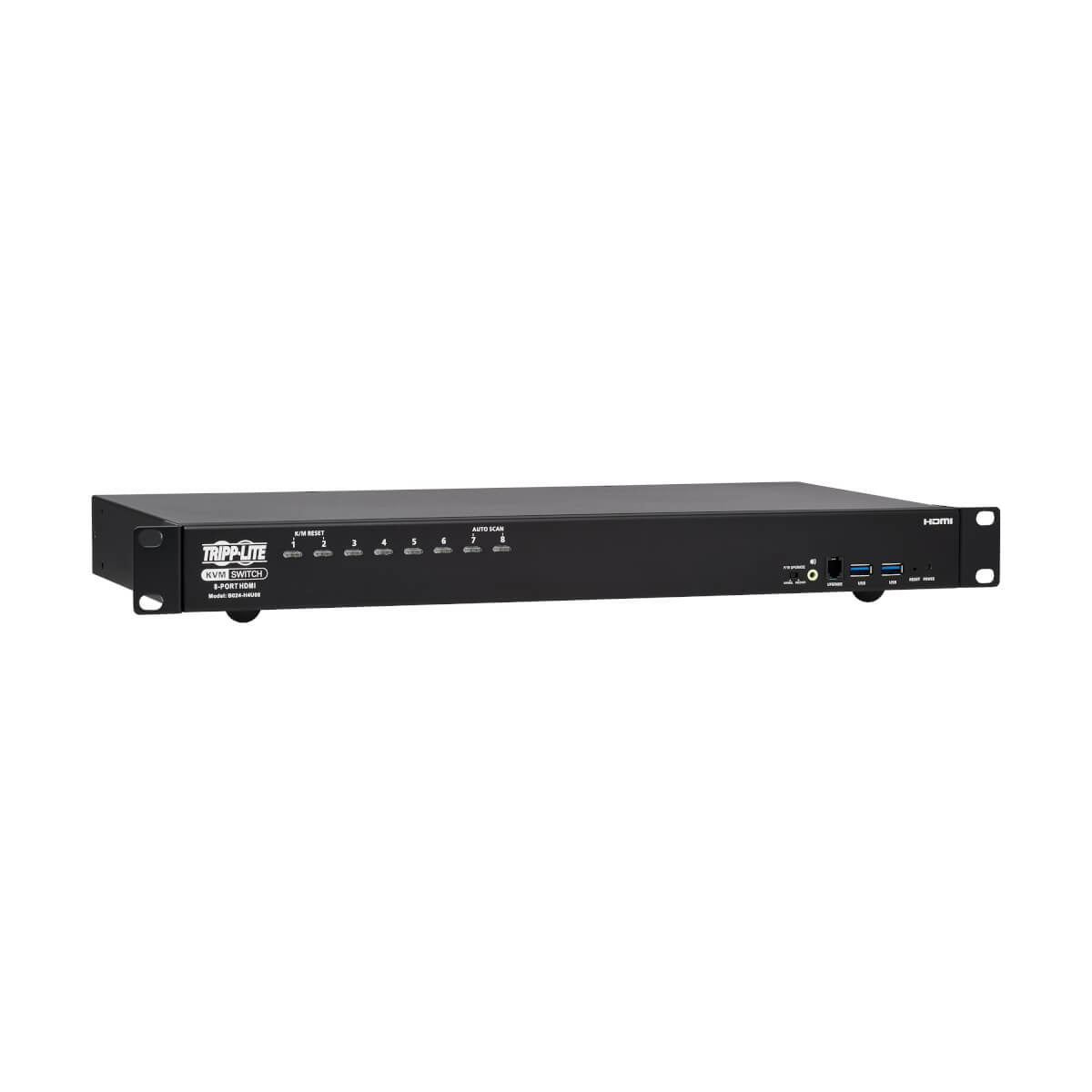 Tripp Lite B024-H4U08 – 8-Port HDMI KVM-Switch – 4K/60 Hz, USB 2.0-Hub, Audio, 1U-Rack