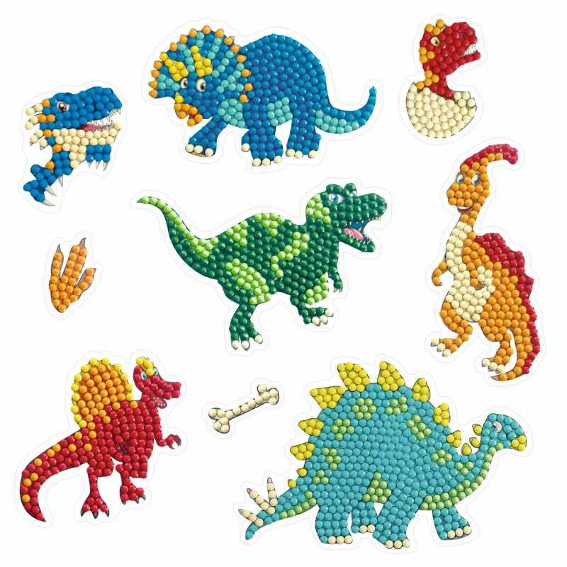 URSUS Diamond-Painting-Set Dinosaurier – ab 3 Jahren – Kunststoff, Mehrfarbig