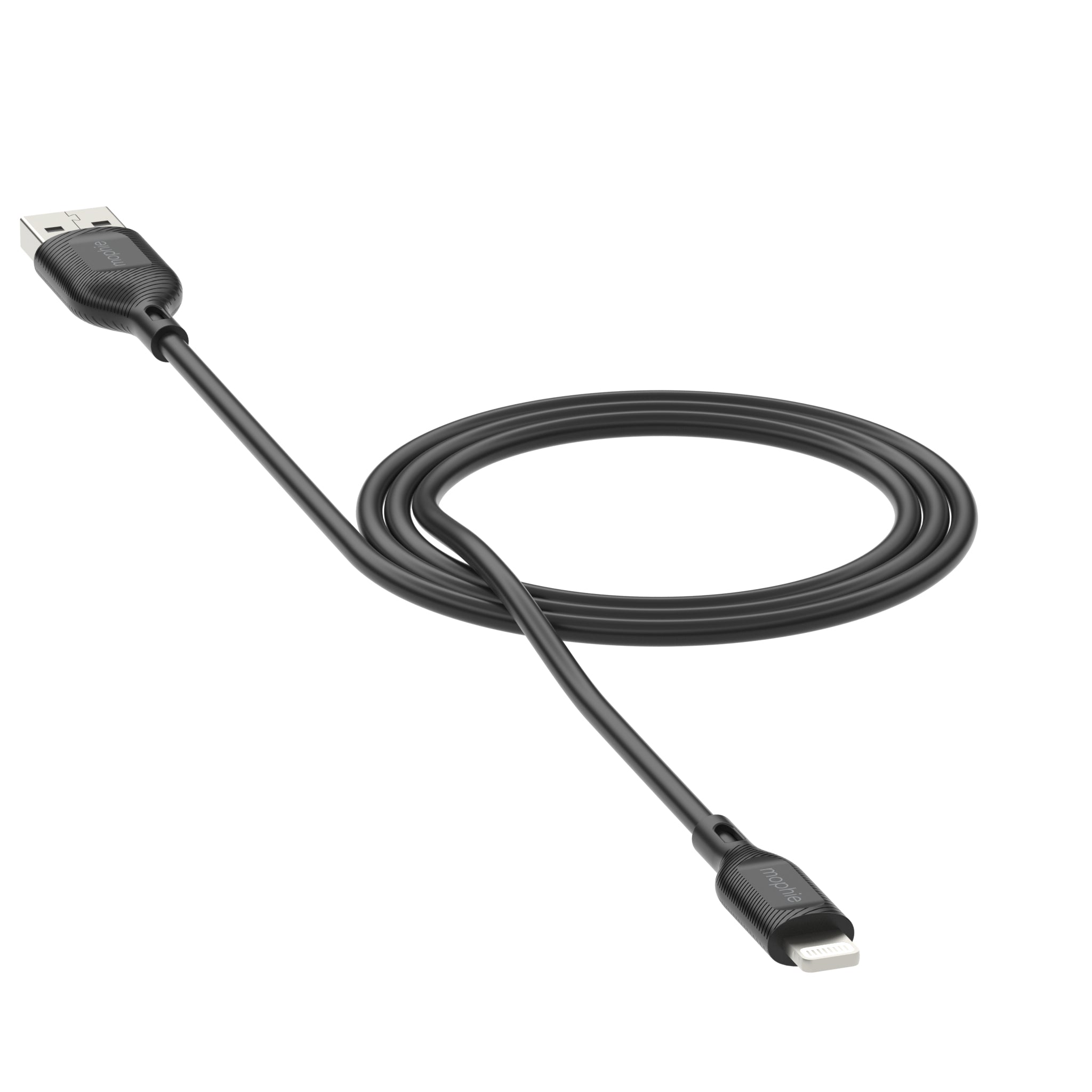 Mophie Ladekabel – Lightning auf USB-A 1 m, 12 W, Schwarz – für iPhone/iPad