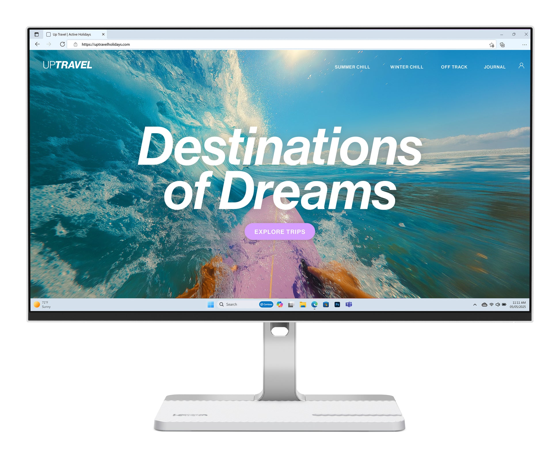 Lenovo L24D-4C – Monitor, 23,8", IPS, 144 Hz, 250 cd/m², USB-C, Lautsprecher, VESA 100 × 100, Cloud Grey