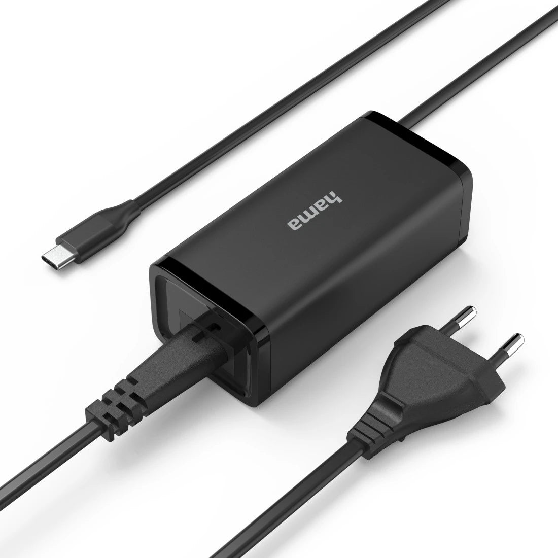 Hama 00200024 USB-Ladegerät 100 W – USB-C×1 – PD 3.0, GaN – für Nintendo, Google, Huawei u. a. – Schwarz