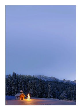 Sigel Motivpapier – A4, 90 g/m², mehrfarbig, Motiv: Christmas Chapel – für Inkjet/Laser/Kopierer – 100 Blatt