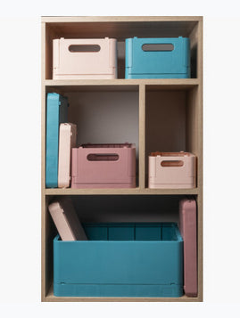 Exacompta Skandi Aufbewahrungsbox A4+ – klappbar, stapelbar, 375 × 40 × 275 mm, hellrosa, Kunststoff