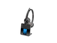 Poly Savi 8420 Office – Duo Headset On-Ear – DECT, Bluetooth 5.2, ANC, Boom-Mikrofon – Schwarz – bis 13 h