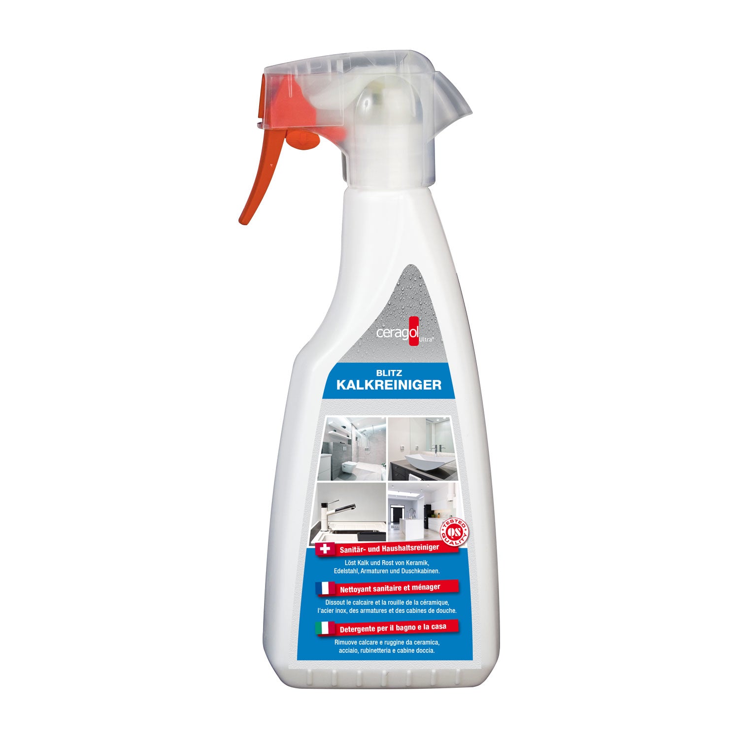 Ceragol Blitz Bad-/Kalkreiniger für Fliesen – Spray, Sprühflasche – 500 ml