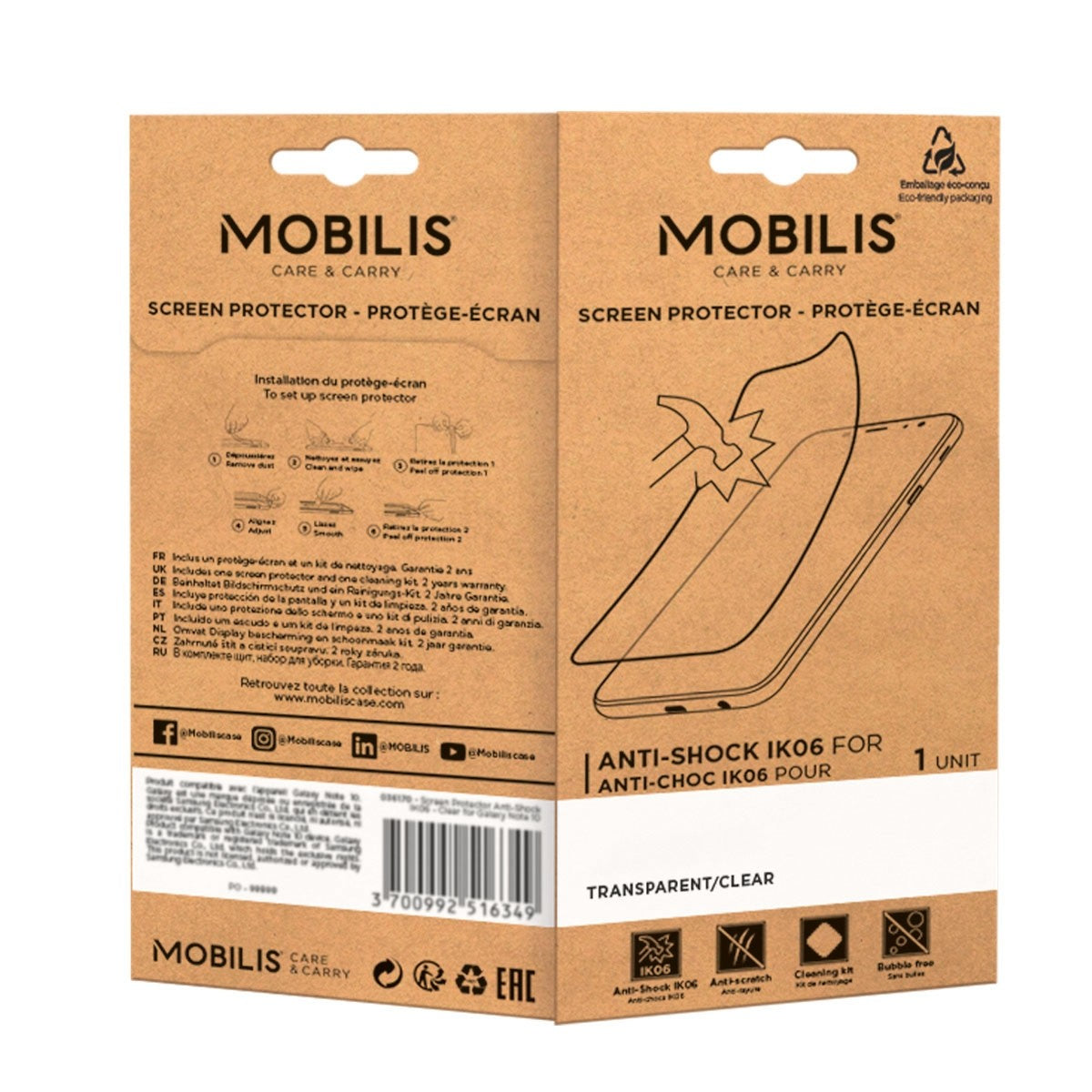 Mobilis Displayschutzfolie für Honeywell EDA10 10" – 5H, 0,33 mm, Transparent