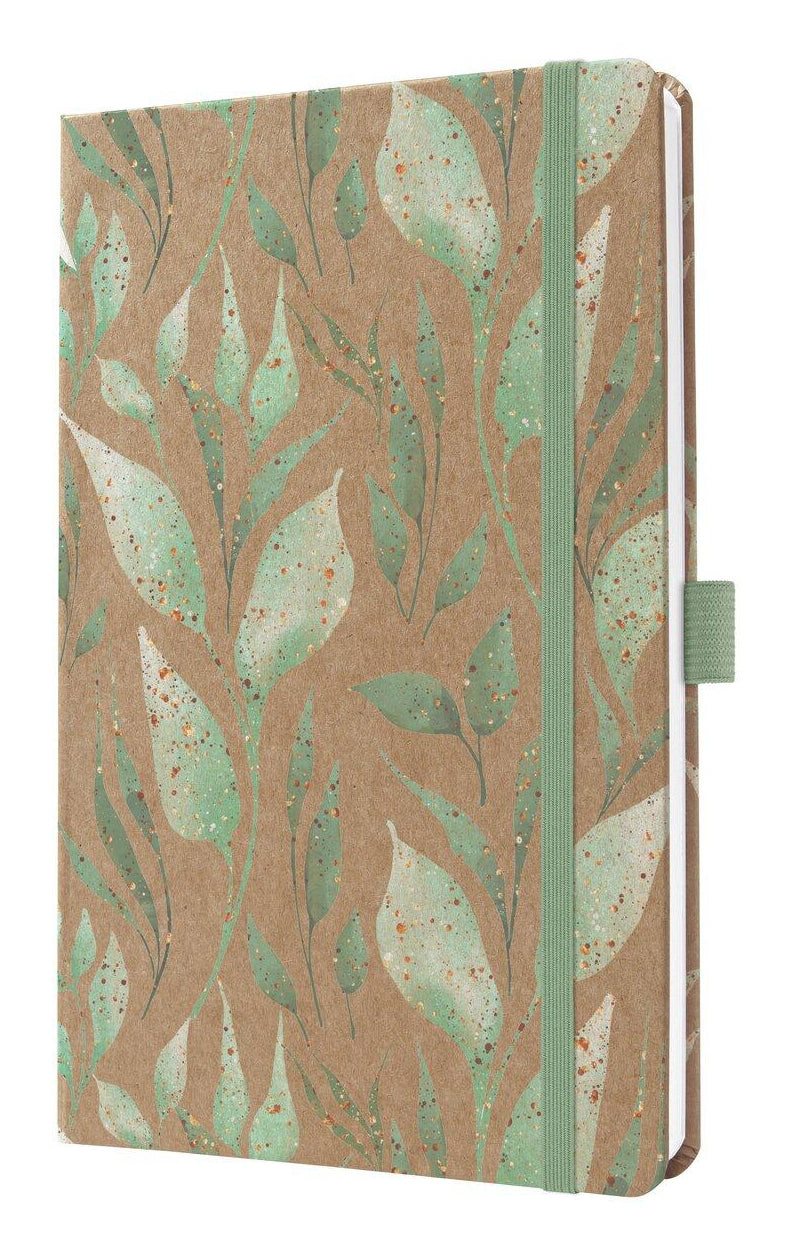 Sigel JOLIE Pure Agenda – 1 Woche/2 Seiten, gebunden, A5, 2026, Sparkle Leaves, FSC