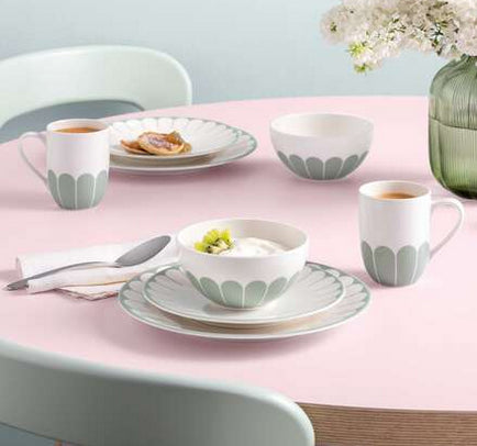 Villeroy & Boch Fleur Teller – Porzellan, grün, rund, 6 Stück