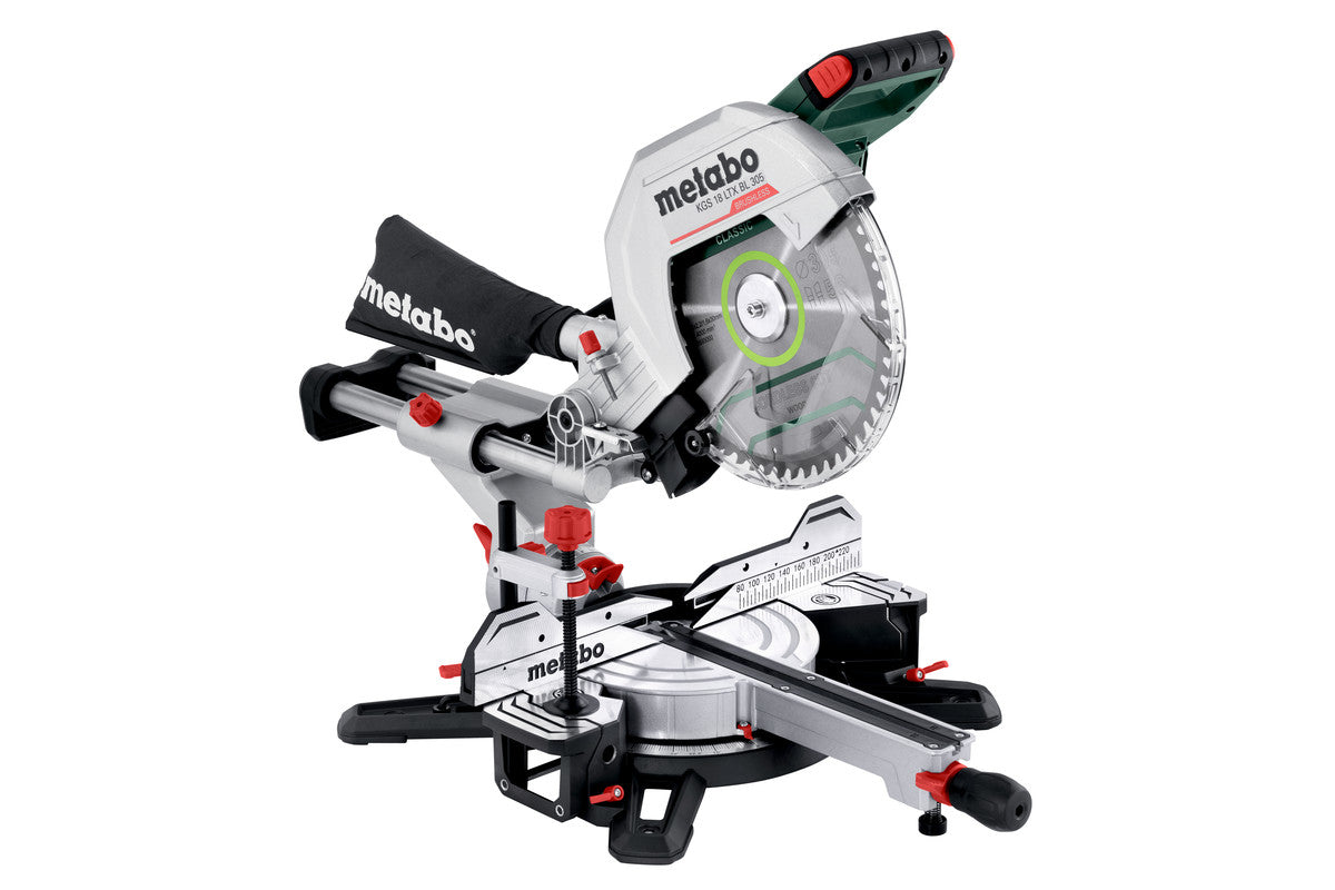 Metabo Kapp- und Gehrungssäge KGS 18 LTX BL 305 – 18 V (CAS) – Sägeblatt-Ø 305 mm – Solo – Brushless