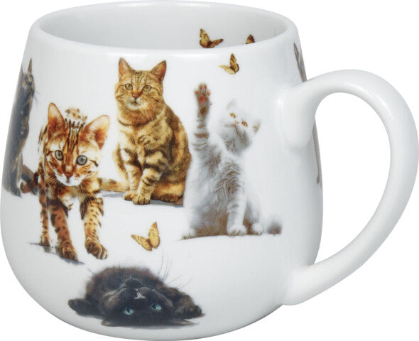 Könitz Porzellan Könitz Teetasse Tea for You Samtpfoten – 400 ml, Ø 8,1 cm, H 9,1 cm, Porzellan, mit Deckel, spülmaschinenfest