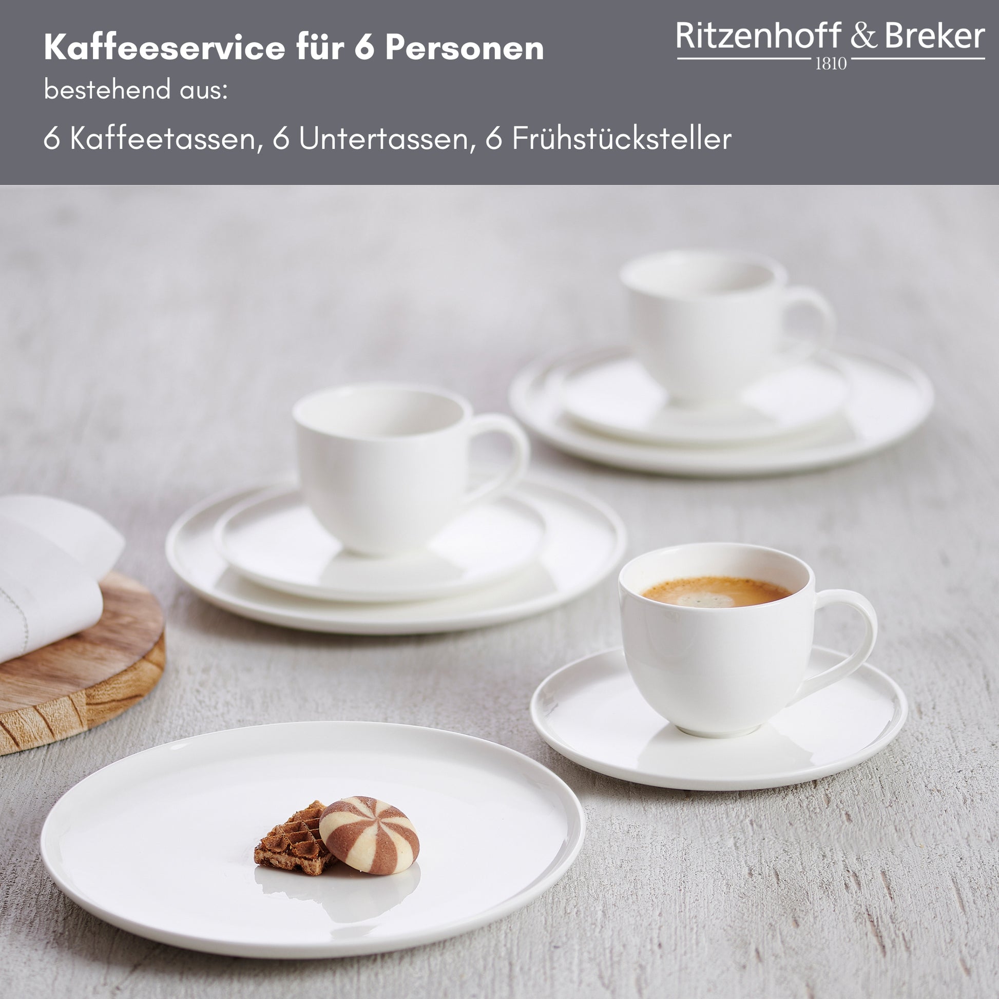 Ritzenhoff & Breker Frühstücks-Service Skagen – Porzellan, Weiss, spülmaschinenfest