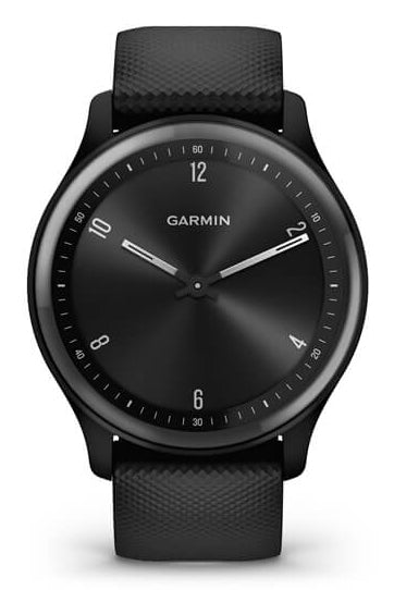 Garmin vivomove Sport – Smartwatch – 40 mm, Connected GPS, Bluetooth, OLED, 5 ATM, Schwarz, Sportarmband
