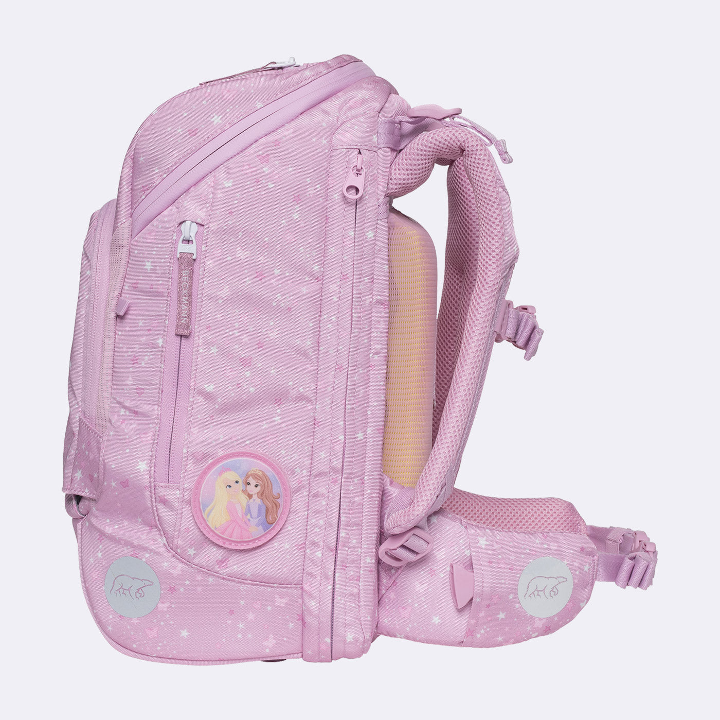 Beckmann Schulrucksack Active Air Flx – 6-teilig – Rosie – 26,0 × 39,0 × 22,0 cm