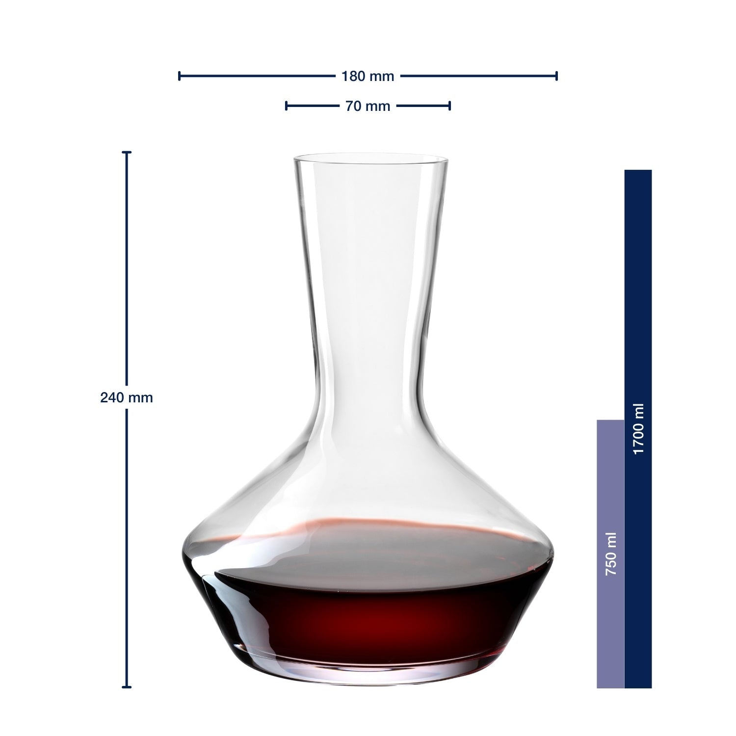 LEONARDO Dekanter Puccini – 750 ml, 18,0 × 19,6 × 25,6 cm, Kristallglas, Transparent, spülmaschinenfest