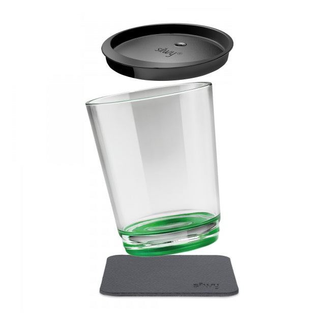 Silwy Trinkbecher S025-1504-1 – 250 ml, Ø 8,2 × H 10,0 cm, Kunststoff, Grün, mit Deckel, bruchfest, BPA-frei