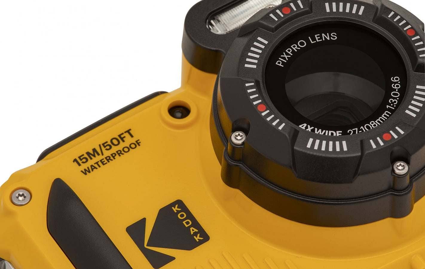 Kodak WPZ2 – Outdoor-Kompaktkamera, 16,4 MP 1/2,3", 1080p, 4× optischer Zoom, Gelb
