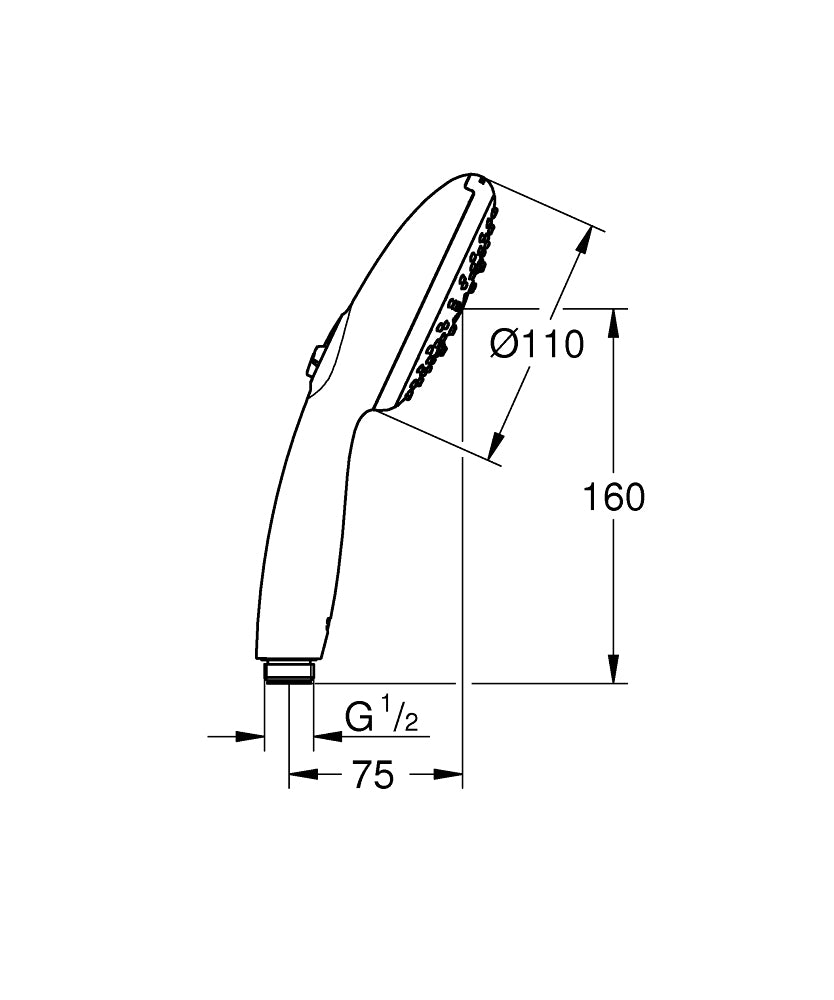 GROHE Vitalio Start 110 III Handbrause – Kunststoff, 3 Strahlarten, 7 l/min, Chrom