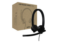 Logitech H570e – Duo Headset – USB‑A – für Microsoft Teams – Schwarz