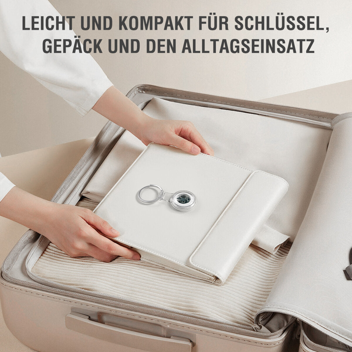4smarts Bluetooth-Tracker Skytag – für Apple Find My-App, 95 × 105 × 15 mm, Weiss, 40 g