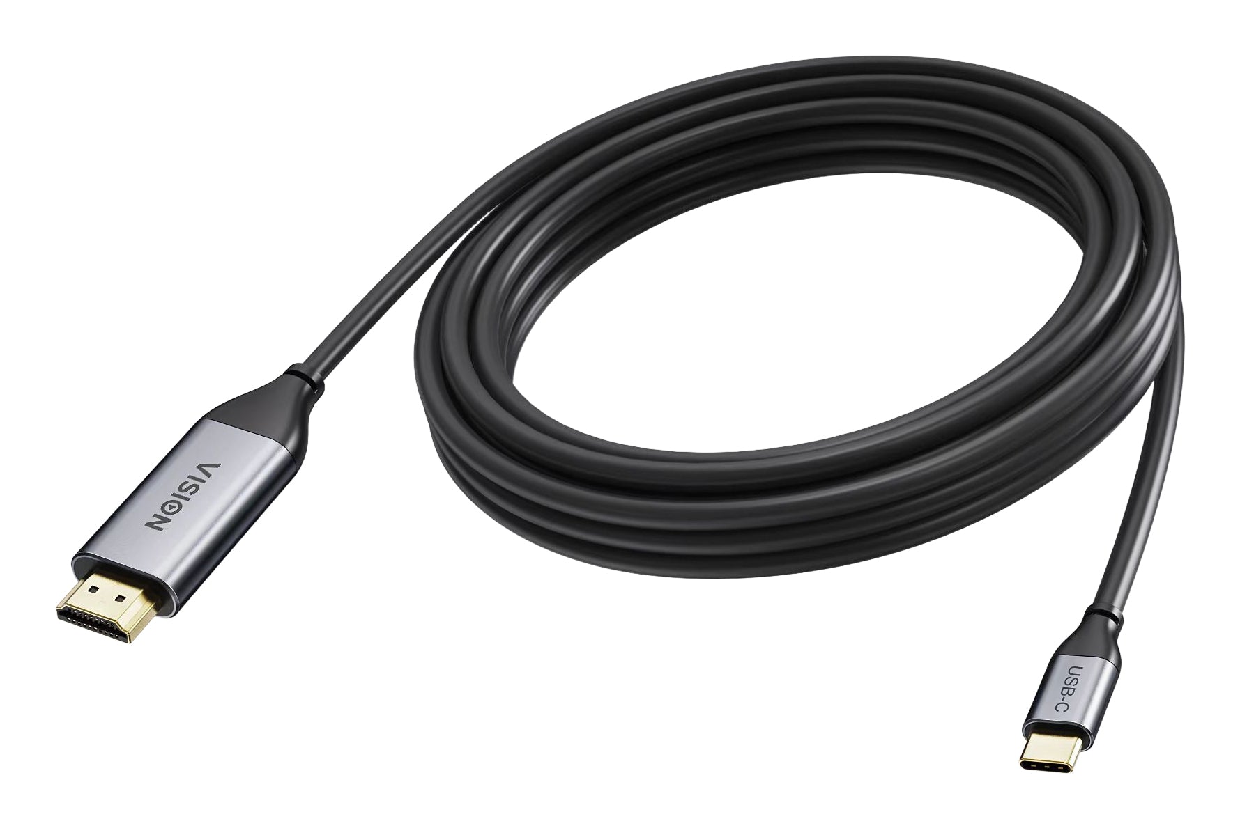 Vision USB-C zu HDMI Kabel – 4K (3840 × 2160) @ 60 Hz, 5 m, 18 Gbit/s – Schwarz