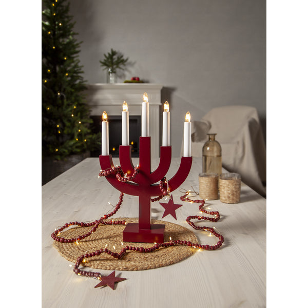 Star Trading Lichterkette Beady – 30 LEDs, 1,5 m, batteriebetrieben, warmweiss, Timer – Rot