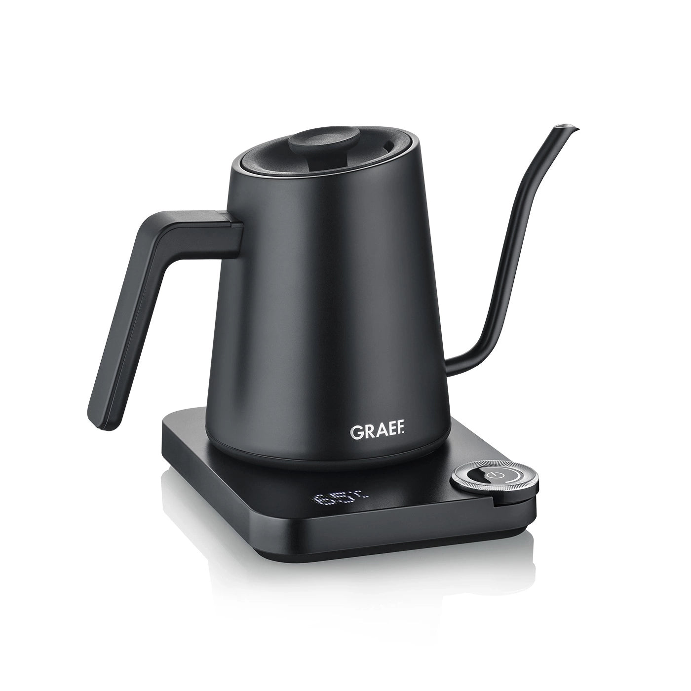 Graef Pourover Wasserkocher – 0,9 l, mit Temperaturwahl, Warmhaltefunktion, Edelstahl, Schwarz, GK502