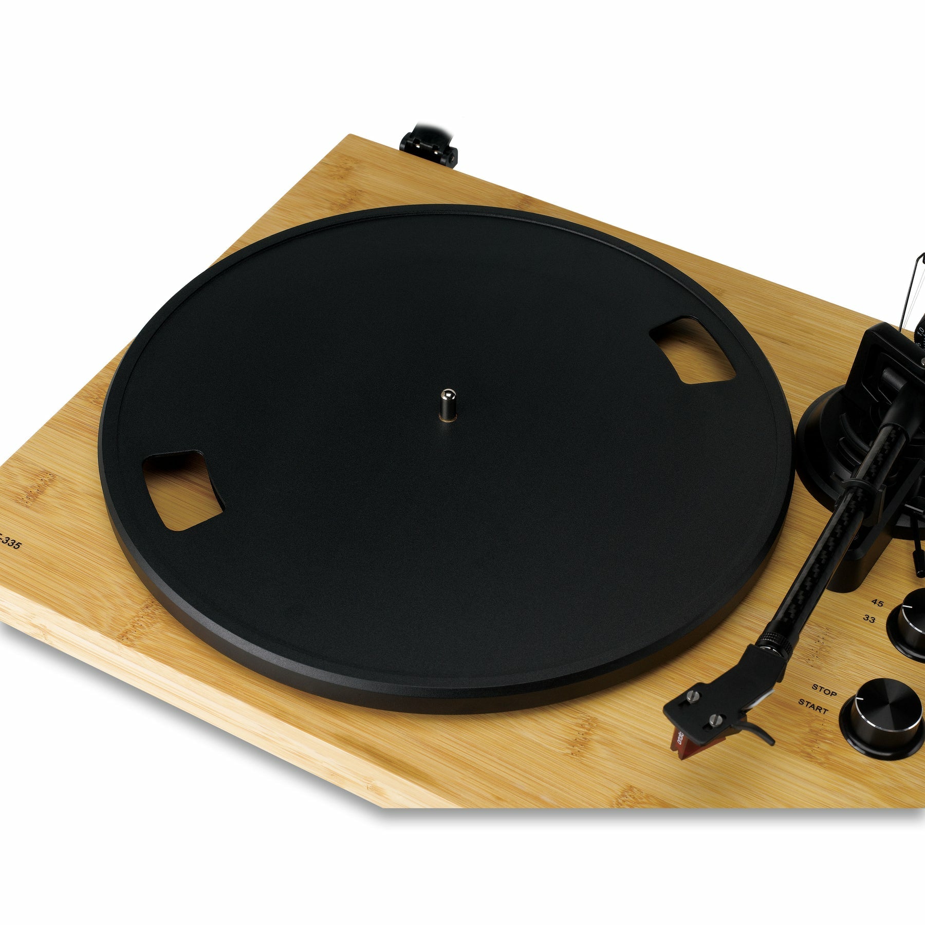 Lenco LBT-335BA – Plattenspieler (Riemenantrieb, Start-Stop), Bluetooth 5.2, Phono-Vorverstärker, 33⅓/45 U/min – Bambus