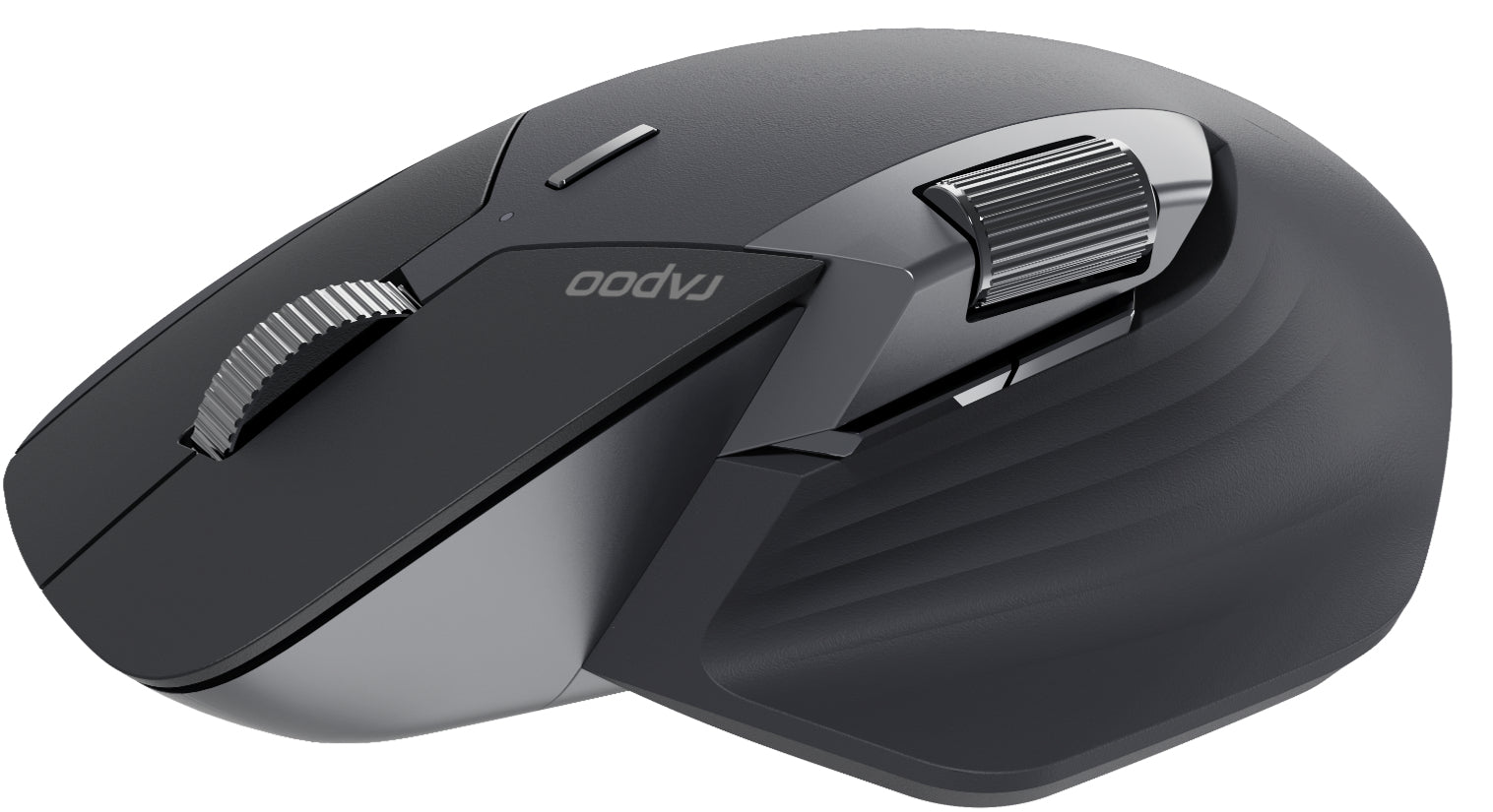 Rapoo MT760L Ergonomische Maus – kabellos, Bluetooth + 2,4 GHz, USB-C, für Rechtshänder, Daumentaste, schwarz