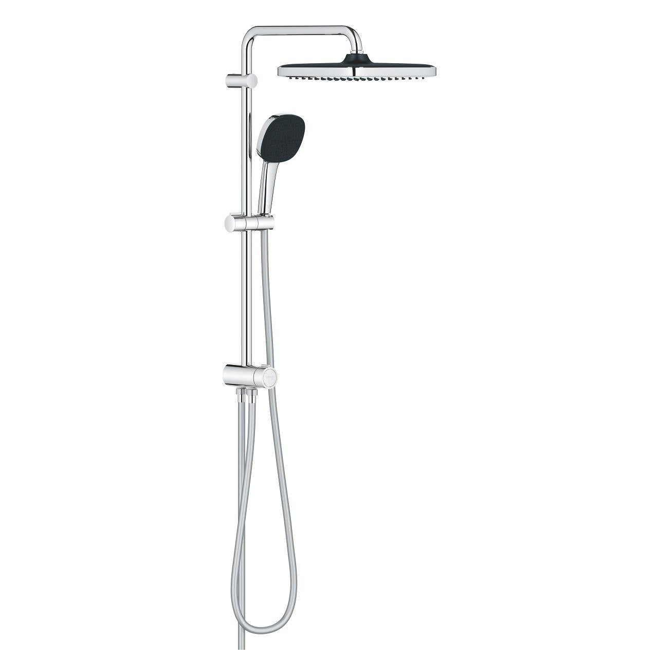 GROHE Duschsystem Vitalio Comfort 250 Flex – Schlauchlänge 125 cm, Kunststoff, Ohne Mischer, Chrom