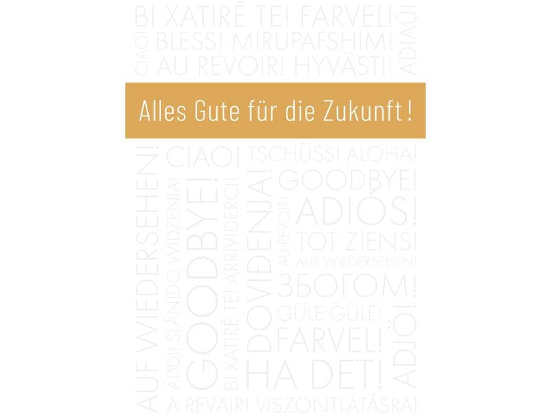 ABC Trauerkarte – A4, mit Couvert, hellbraun, weiss – 1 Stück
