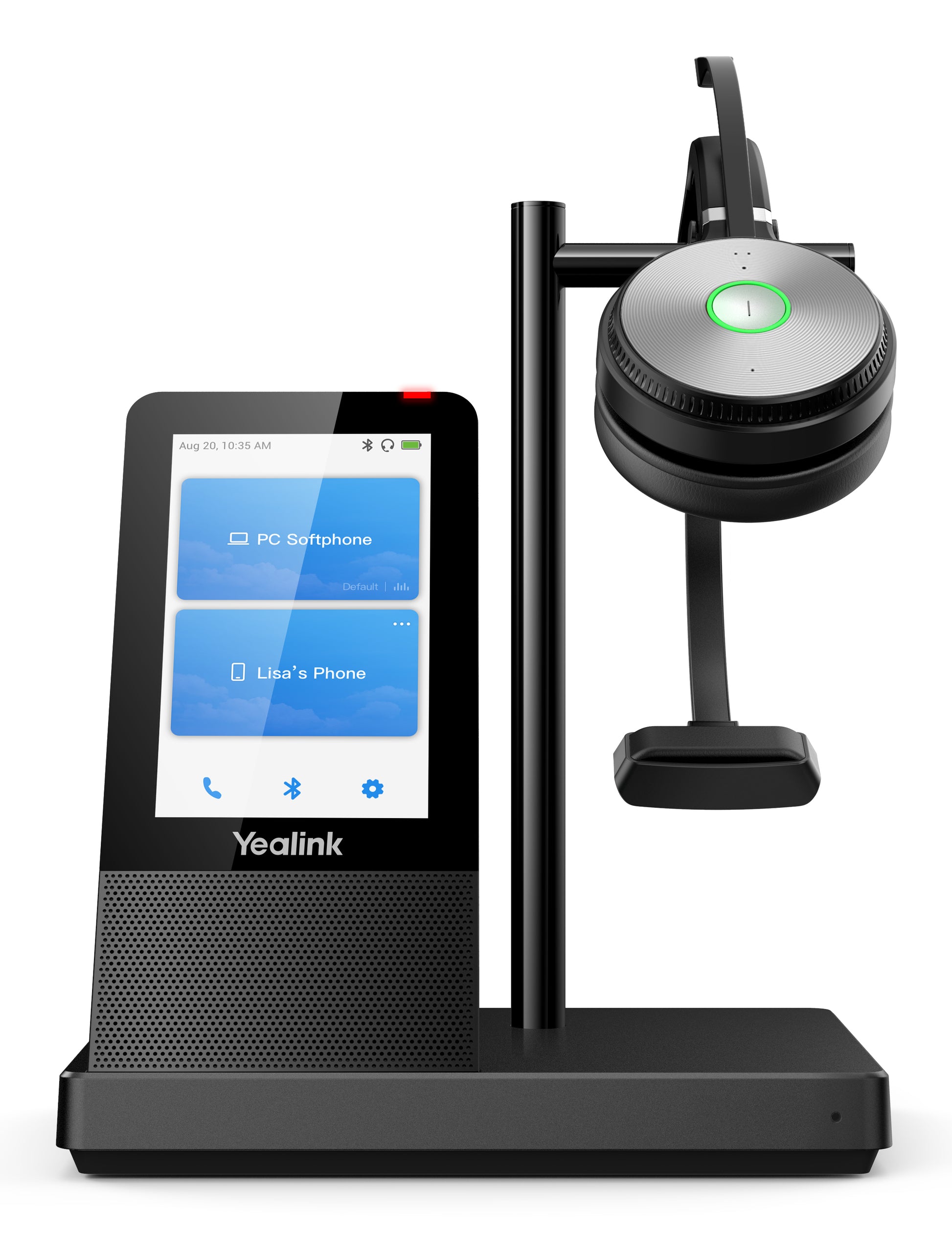 Yealink WH66 – Mono Headset – DECT, Basisstation, USB‑A, 160 m Reichweite – Schwarz – bis 13 h