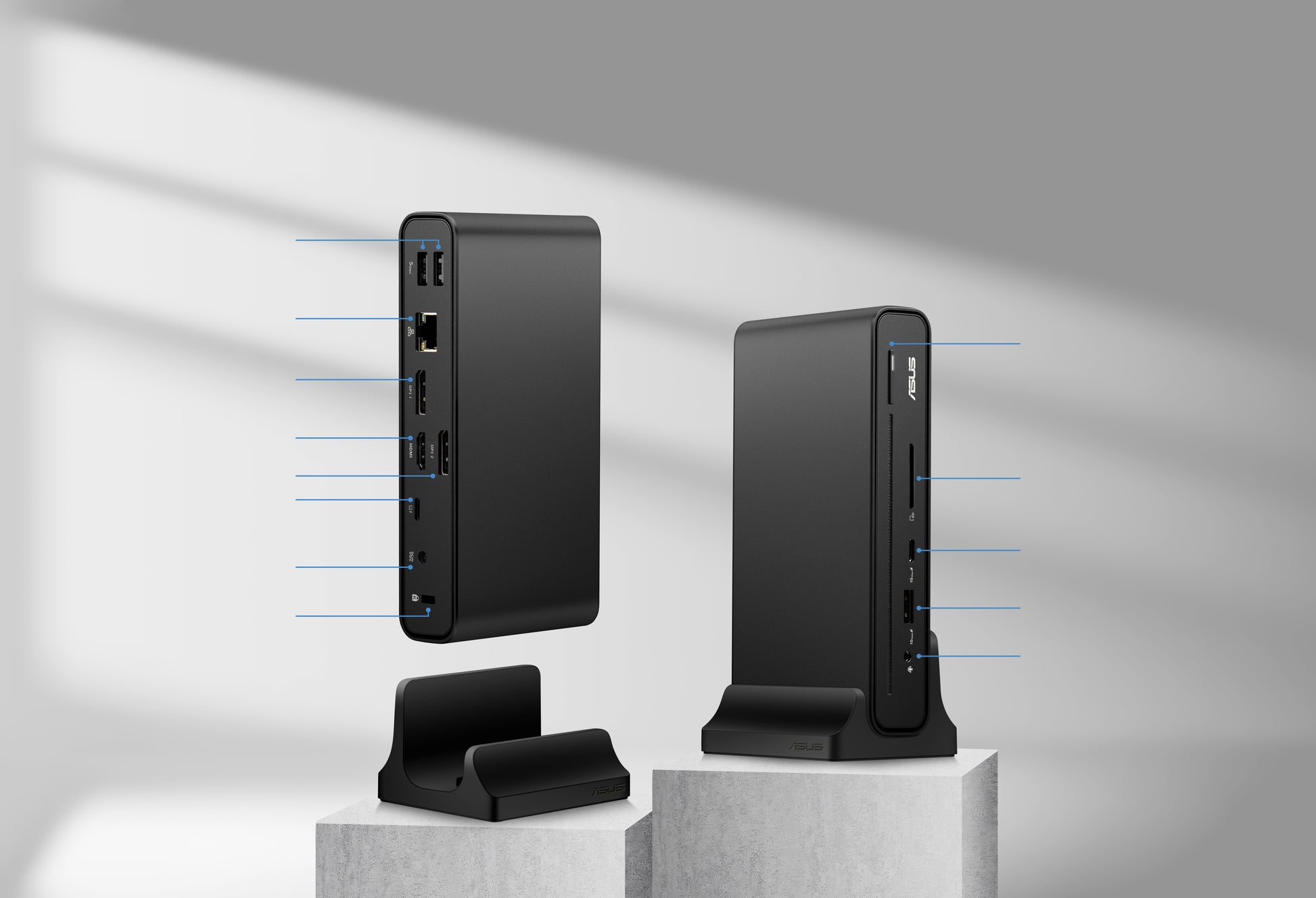 ASUS DC301 Dockingstation – USB-C, 2× DP, 1× HDMI, 3× USB-A, 2× USB-C, 90 W PD, GbE, SD, 3,5 mm Audio