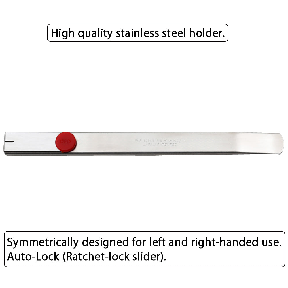 NT Cutter AD-2P – Abbrechmesser 9 mm, Auto-Lock, Edelstahl, Silber