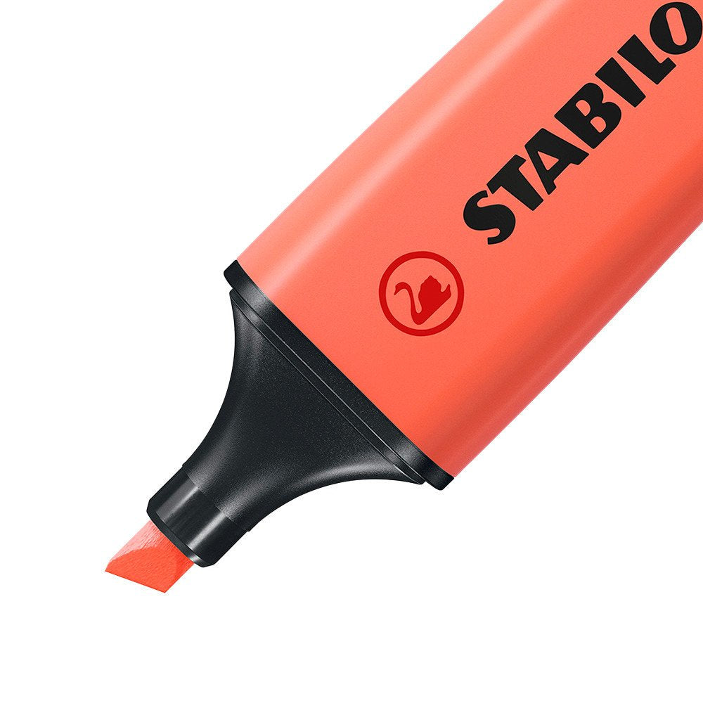 STABILO BOSS Original Textmarker Korallenrot – Keilspitze, 2–5 mm