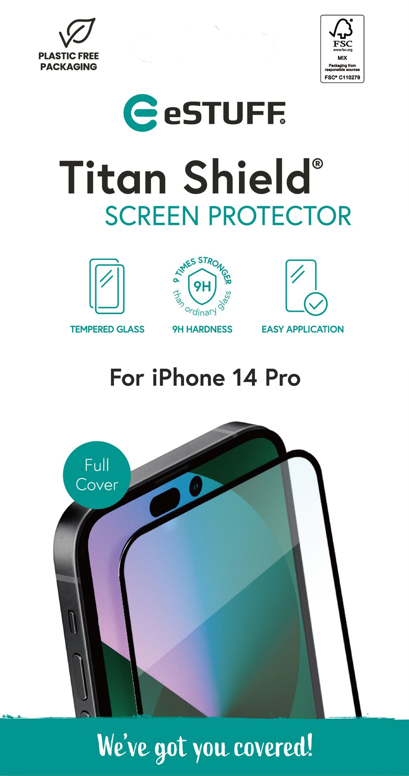 eSTUFF Privacy-Filter (Panzerglas), 9H – für iPhone 14 Pro