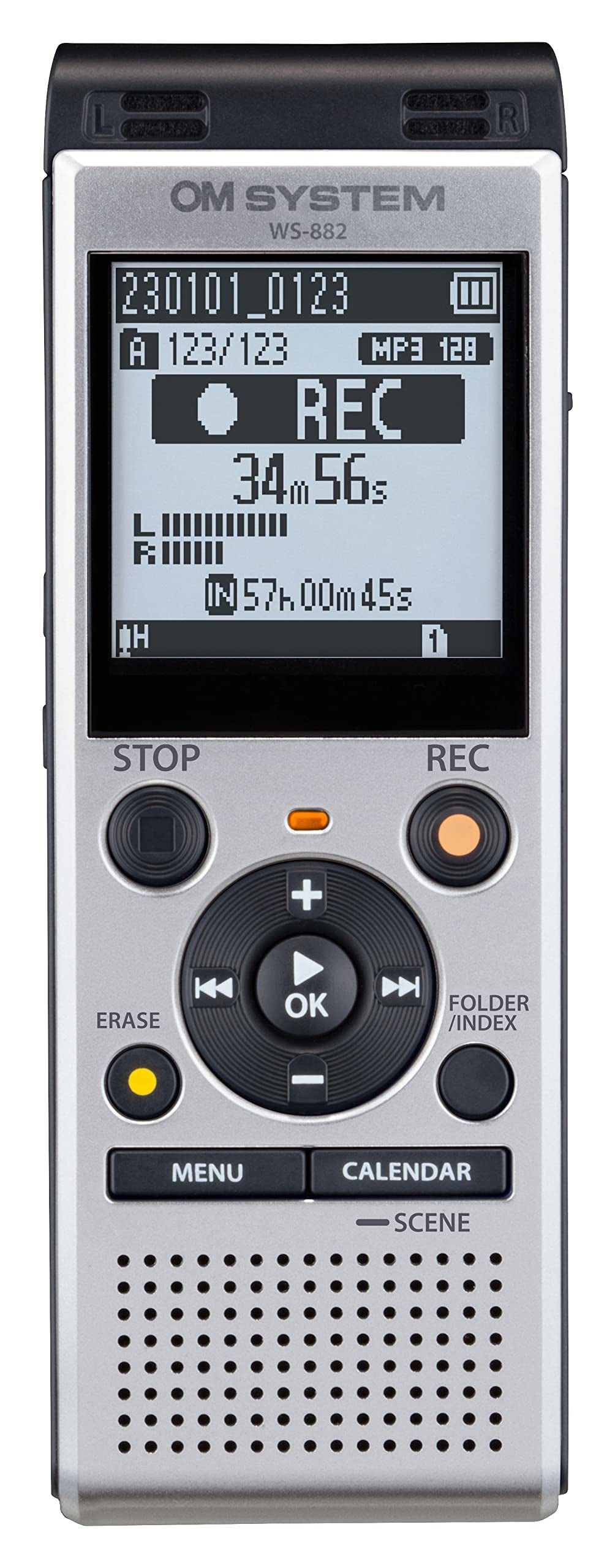 Olympus WS-882 – Diktiergerät, 4 GB, Aktive Geräuschunterdrückung – Silber