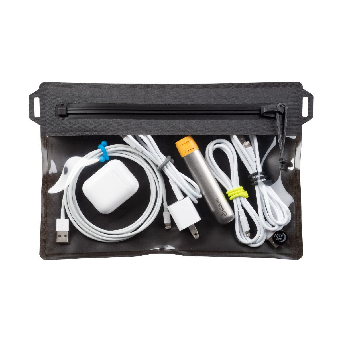 Nite Ize Reisebeutel S – wasserdicht bis 1 m (IP67), Reissverschluss – 175 × 140 × 5 mm – TPU – schwarz