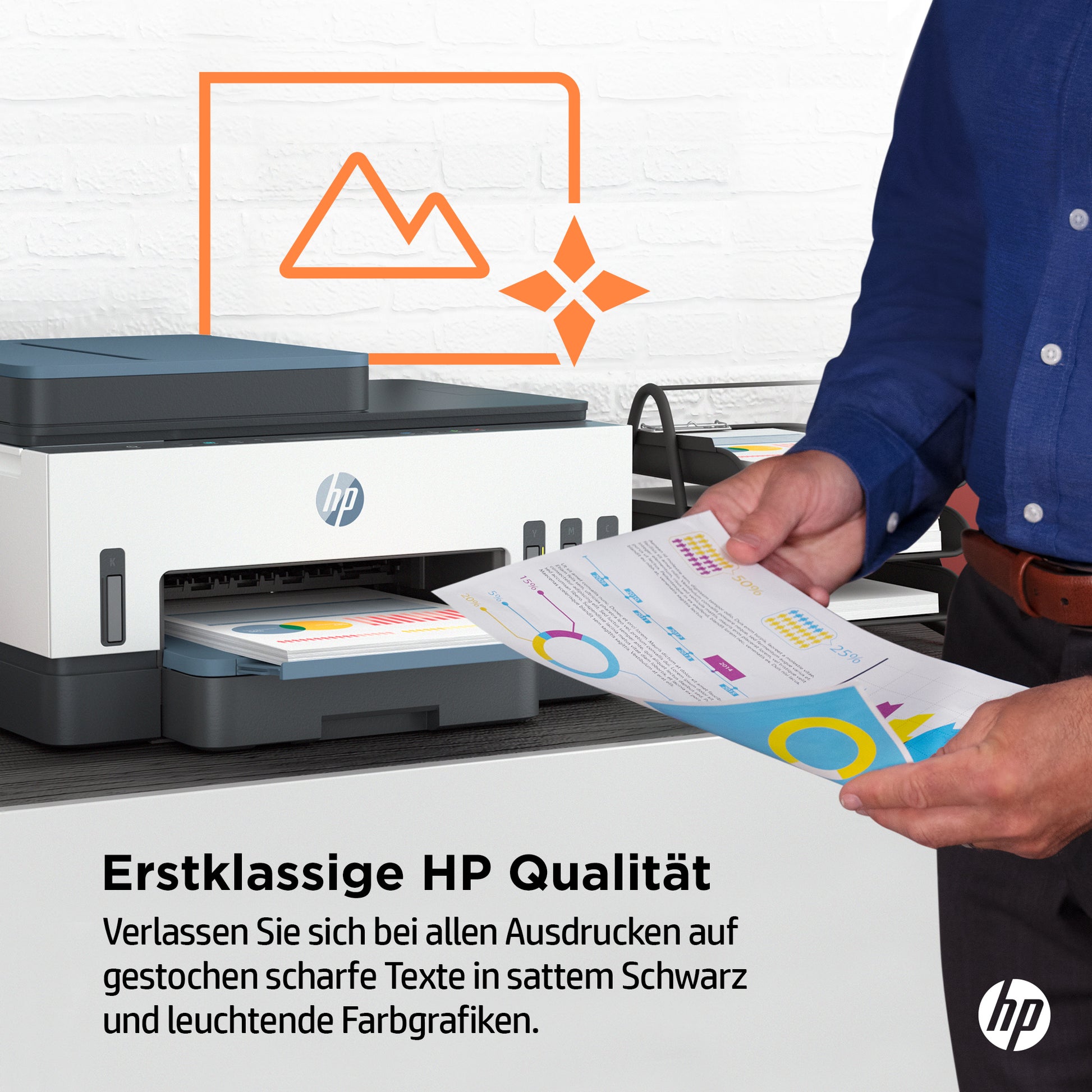 HP Smart Tank 7306 – Farbtintenstrahl-Multifunktionsdrucker, A4, 3-in-1, Duplex, ADF, WLAN/LAN
