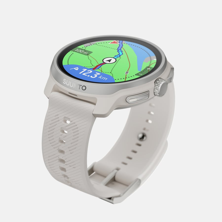 Suunto Race 2 49 mm GPS – Glasfaserverstärktes Polyamid Grau, Sportband, Feather Grey, 100 m