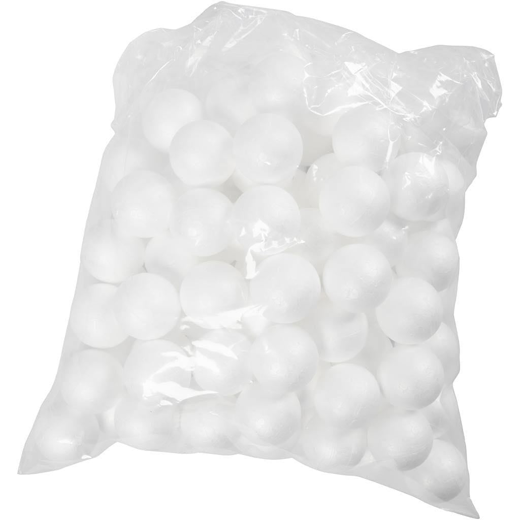 Creativ Company Styropor-Kugeln, Polystyrol, Weiss, Ø 4 cm, 100 Stk., 543022