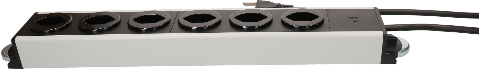 Max Hauri AG Max Hauri Power Line Steckdosenleiste – 6× T23, 1,5 m, ohne Schalter, grau/schwarz