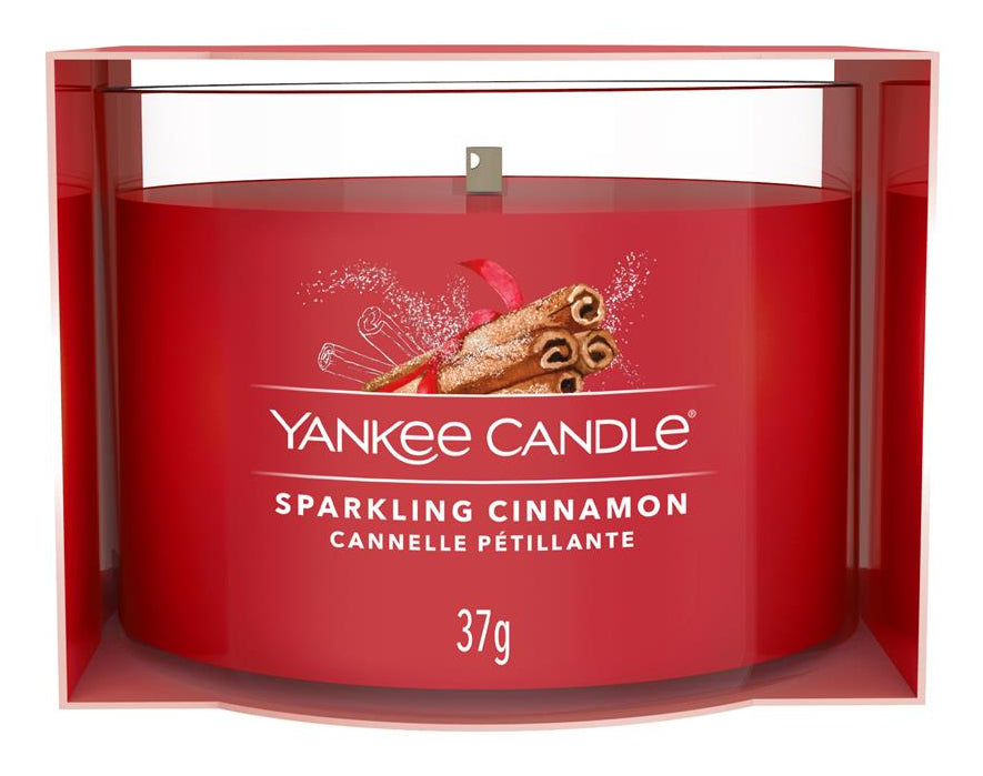 Yankee Candle Sparkling Cinnamon – Duftkerze, Votivkerze im Glas, 7–10 h